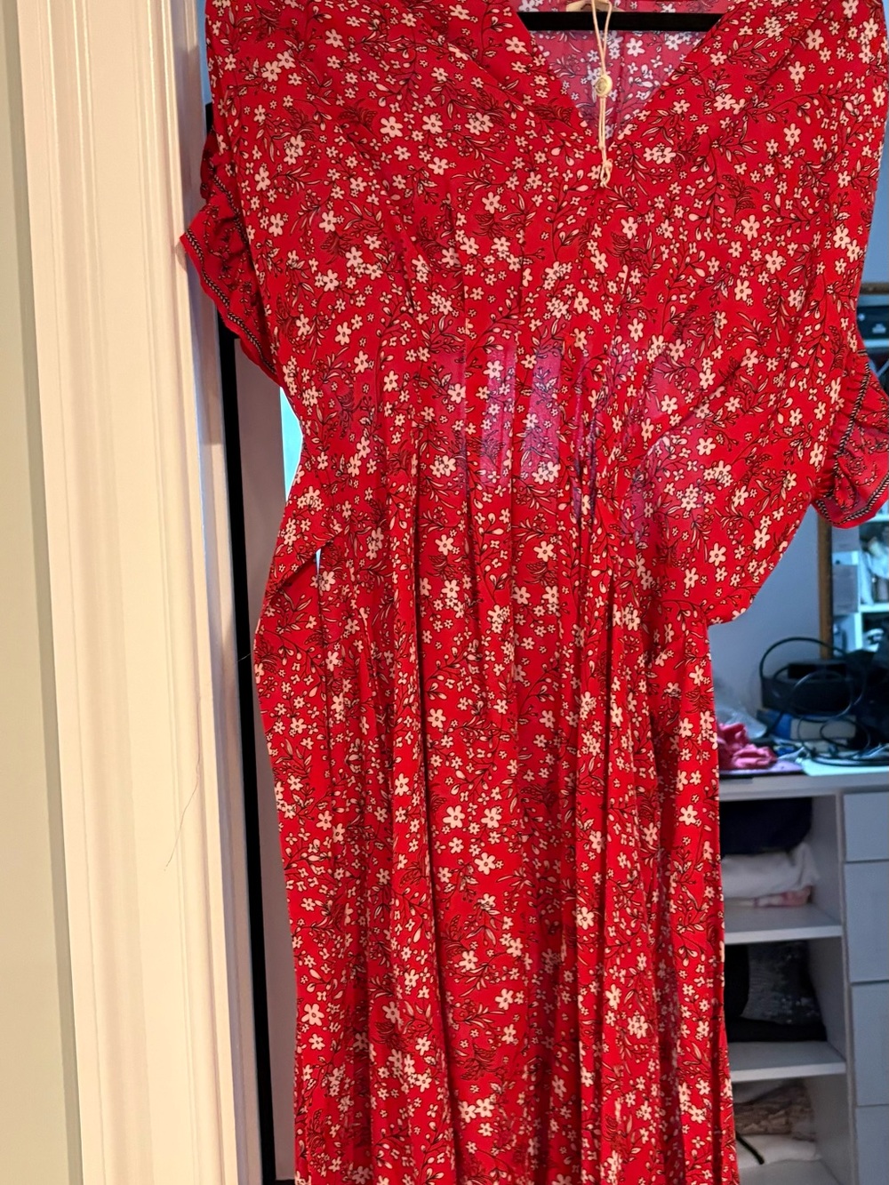 Red Floral Maxi Dress